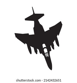 F4 Phantom Jet Fighter Silhouette Vector Design