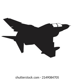 F4 Phantom Jet Fighter Silhouette Vector Design