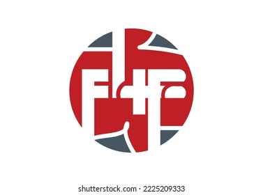 F4F letter logo and sticker design template