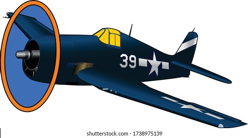 F-6F Hellcat World War II American Navy Fighter Airplane