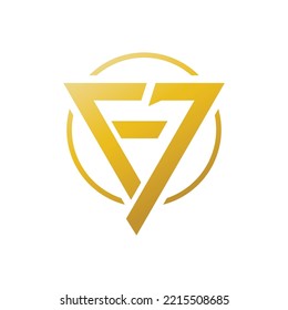 F7 logo design. Abstract letter F7 logo design