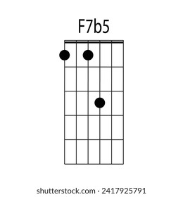 f7b5 guitar chord icon vector illustration design