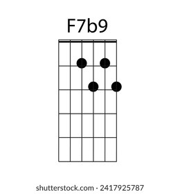 F7b9 cóord de guitarra icono diseño de ilustración vectorial