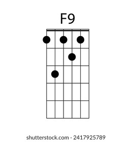 F9 guitarra clord icono gráfico gráfico