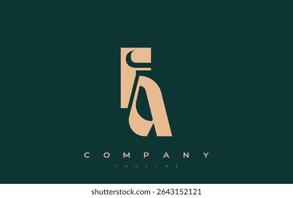 FA Abstract Geometric Logo Design. Modern and elegant logo design with simplistic typography elements, showcasing branding excellence.