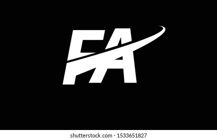 FA abstract vector logo monogram template