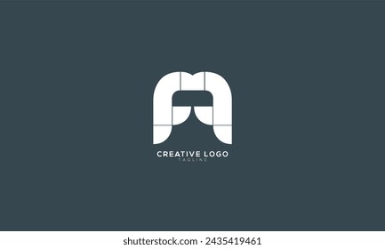 FA AF Abstract initial monogram letter alphabet logo design