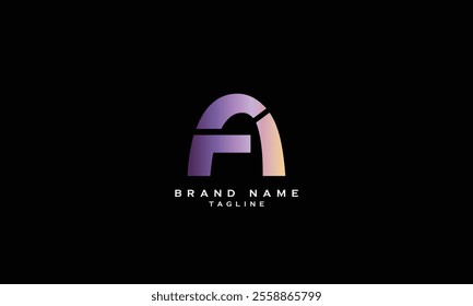 FA, AF, Abstract initial monogram letter alphabet logo design