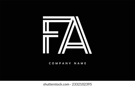 Monograma del logotipo de las letras abstractas de FA AF