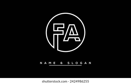 FA, AF Letras abstractas Logo Monograma