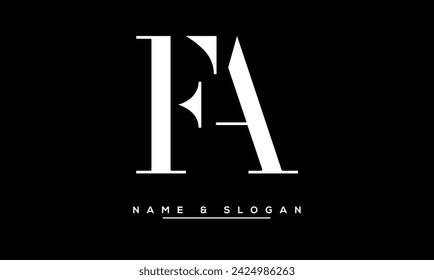 FA, AF Letras abstractas Logo Monograma
