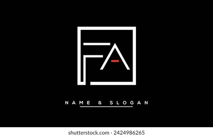 FA, AF Letras abstractas Logo Monograma
