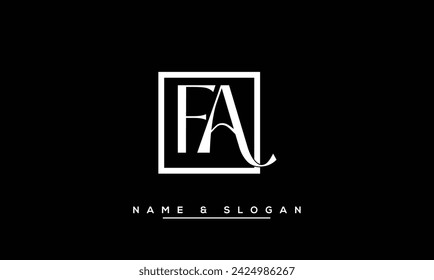 FA, AF Letras abstractas Logo Monograma