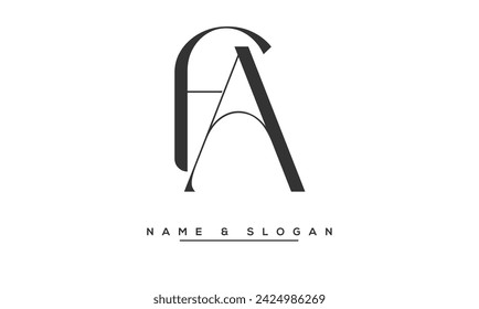 FA,  AF  Abstract  Letters  Logo Monogram