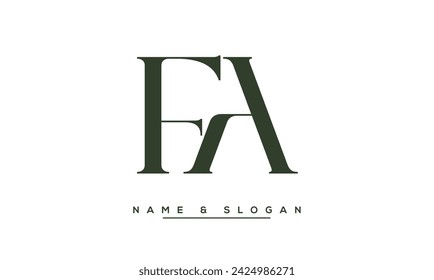 FA, AF Abstrakte Buchstaben Logo Monogramm
