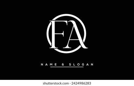 FA, AF Letras abstractas Logo Monograma