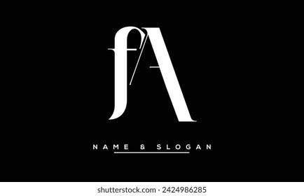 FA, AF Letras abstractas Logo Monograma