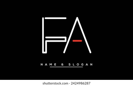 FA, AF Letras abstractas Logo Monograma