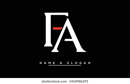 FA, AF Letras abstractas Logo Monograma