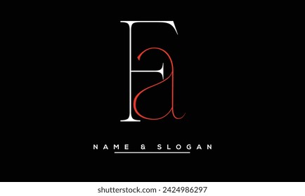 FA, AF Letras abstractas Logo Monograma