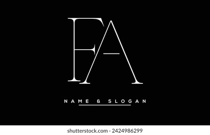 FA, AF Letras abstractas Logo Monograma