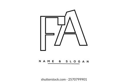 FA, AF Abstract Letters Logo Monogram