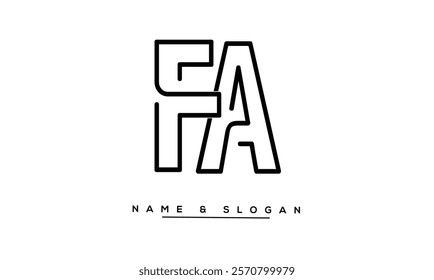 FA, AF Abstract Letters Logo Monogram