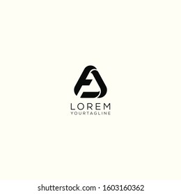 FA AF Creative Triangle Alphabet letter Vector Geometric font Logo. Vector template design.