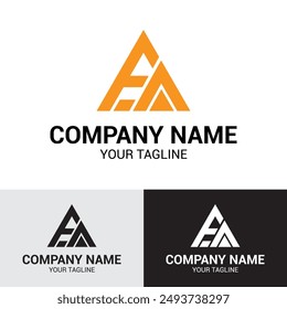 FA AF EA AE Letra inicial Vector Logo Plantilla
