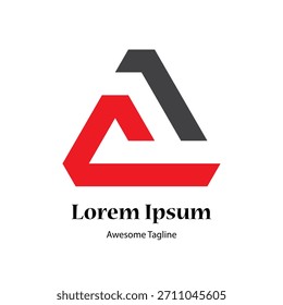 Icono de diseño de logotipo de forma de triángulo creativo de letra FA o AF