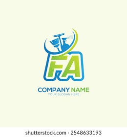 FA or AF Letter Local Cleaning vector logo. Cleaning service logo vector