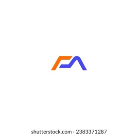 FA, elementos de plantilla de diseño del logotipo de la carta AF. Logo de la letra digital abstracta moderna.