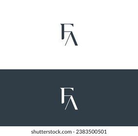 FA, elementos de plantilla de diseño del logotipo de la carta AF. Logo de la letra digital abstracta moderna.