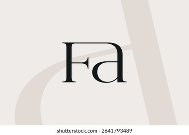 FA or AF letter logo icon design. Classic style luxury initials monogram.