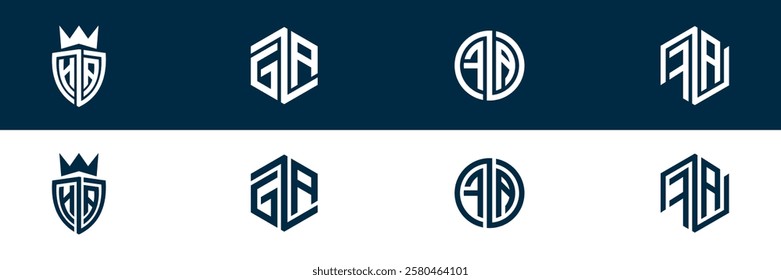 FA AF letter logo set design