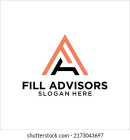 FA or AF lettermak logo. editable and easy to custom