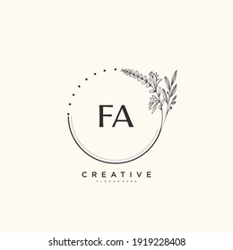 FA Beauty vector initial logo art, handwriting logo of initial signature, wedding, fashion, jewerly, boutique, floral and botanical with creative template for any company or business.