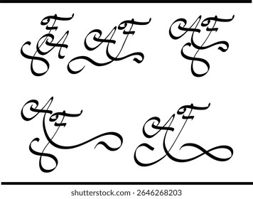 FA Calligraphy Logo – Elegant F and A Interlocked Monogram Emblem Design