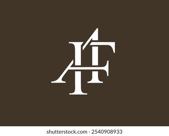 FA clásico y único logotipo moderno del monograma de la letra del serif. Formado por dos letras que están perfectamente conectadas con un toque orgánico. Un logotipo perfecto para marcas personales, monogramas de boda, moda, etc.