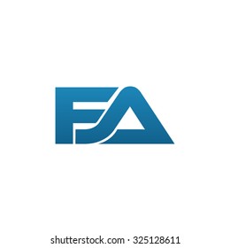 FA company linked letter logo blue