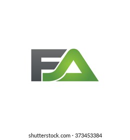 FA company linked letter logo black green