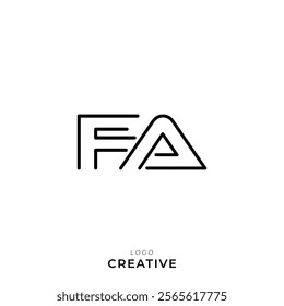 FA Creative Latter Logo Design Branding Logo Design. Creative Logo. Template. Vector illustration. Modern Design. Monogram Design. Brand Identity. Company Logo.