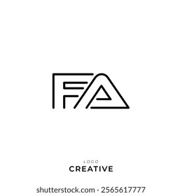 FA Creative Latter Logo Design Branding Logo Design. Creative Logo. Template. Vector illustration. Modern Design. Monogram Design. Brand Identity. Company Logo.