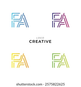 FA Creative Latter Logo Design. Monogram Design. By Custom Branding Logo. Creative Logo Design. Vector illustration. Modern Design. Logo Template.