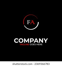 FA creative modern letters logo design template