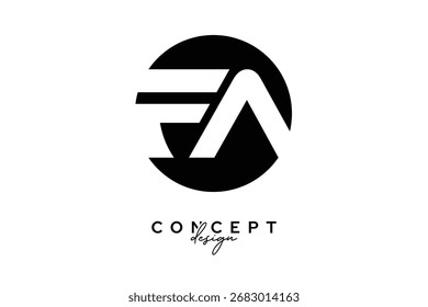 FA Creative Negative Space Circle Monogram Logo Design

