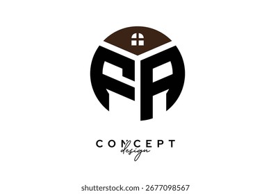 FA Creative Real Estate Monogram Diseño de concepto de logotipo en forma de círculo