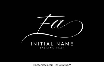  FA A F initial signature logo template vector