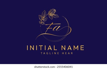  FA A F initial signature logo template vector