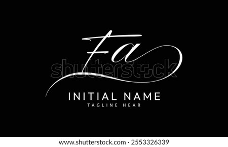  FA A F initial signature logo template vector